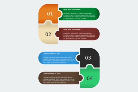 Columned Row Puzzle Infographic Template: Graphics Review