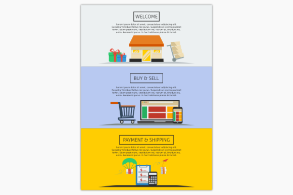 Flat Style Online Shop Banner Graphics & Infographics