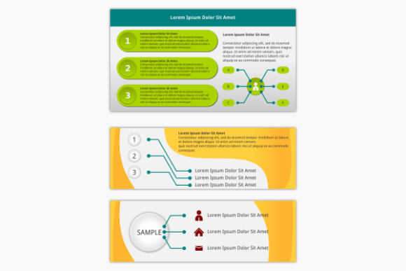 Three Infographic Banner Templates: Graphics Review
